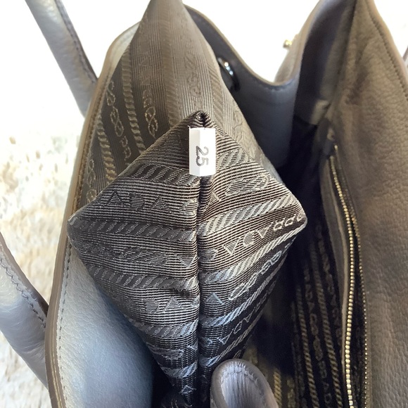 Prada Vitello Daino Gray Leather Satchel - Picture 12 of 15